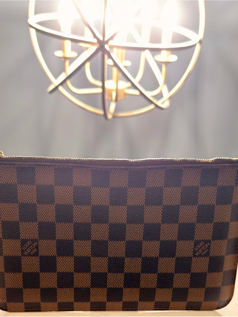 Authentic Louis Vuitton Brown Damier Ebene Wristlet